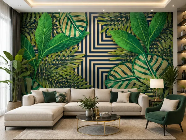 Multicolor_Tropical_Leaf_Geometric_Pattern_Wallpaper