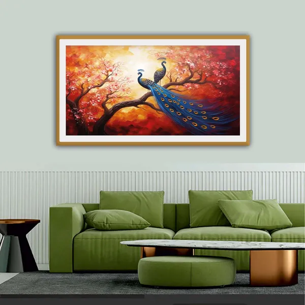 Framed_Contemporary_Peacock_Wall_Art