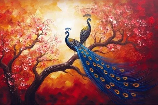 Framed_Contemporary_Peacock_Wall_Art