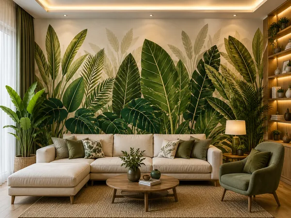 Multicolor_Botanical_Tropical_Leaves_Mural_Wallpaper