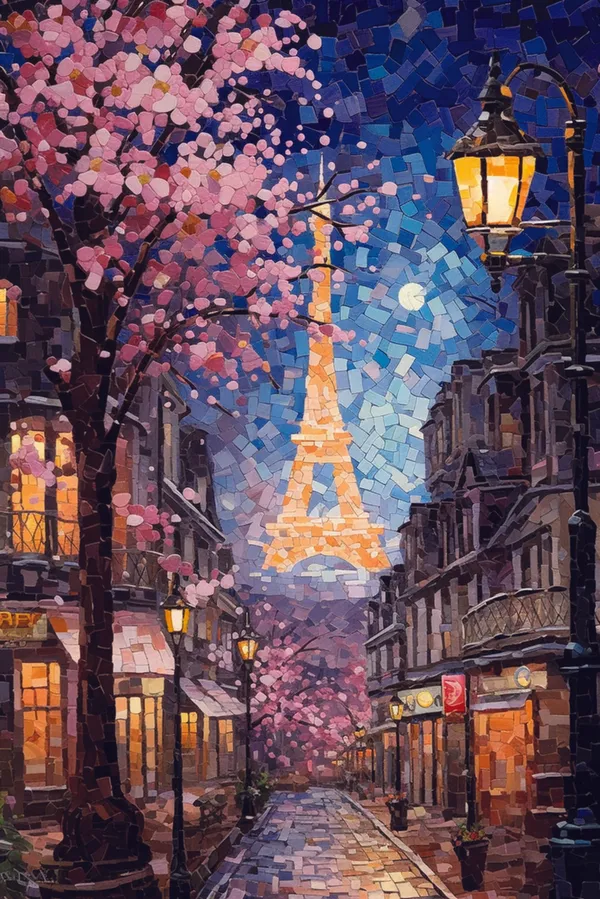 Framed_Parisian_Eiffel_Tower_Street_Scene_Wall_Art