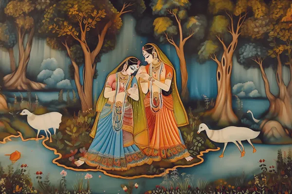 Traditional_Indian_Forest_Scene_Framed_Wall_Art