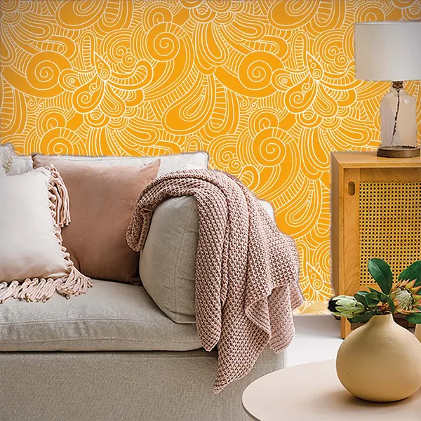 Orange_Paisley_Pattern_Decorative_Wall_Wallpaper