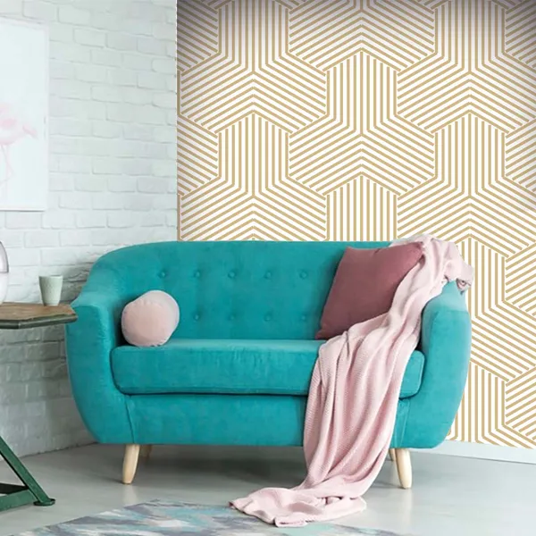 Gold_And_White_Geometric_Stripe_Pattern_Wallpaper