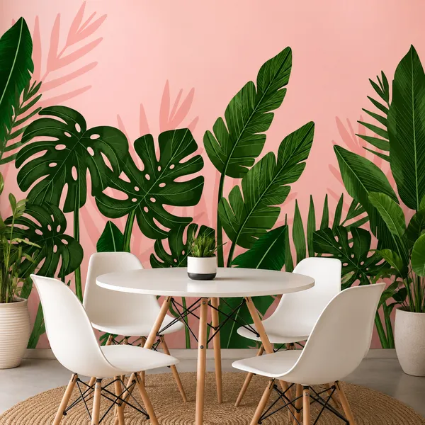 Multicolor_Tropical_Leaf_Mural_Wallpaper