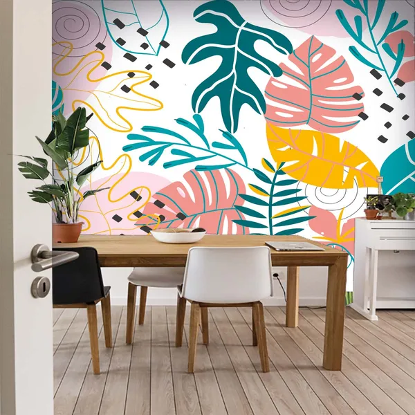 Colorful_Abstract_Botanical_Wall_Mural_Wallpaper