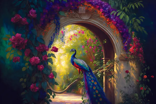 Framed_Peacock_Floral_Wall_Art