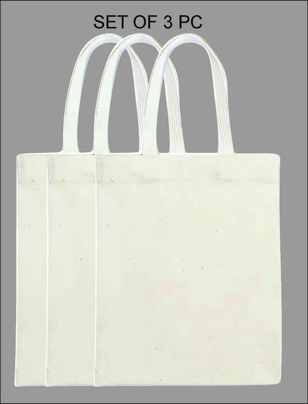White_Tote_Bags_Set_of_3