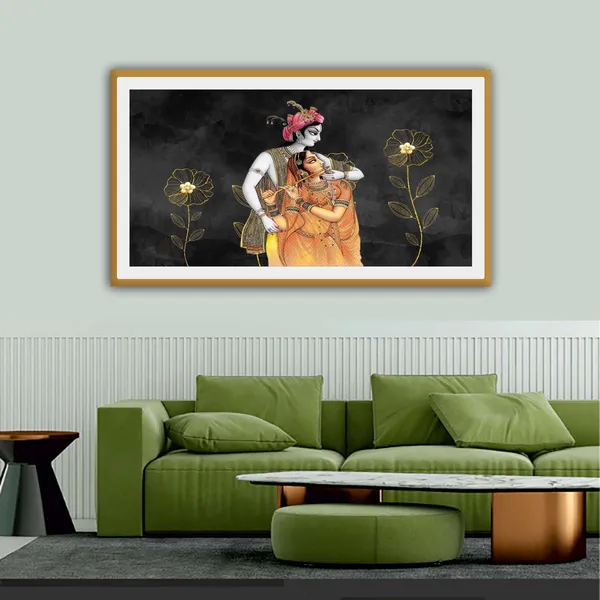 Framed_Traditional_Floral_Radha_Krishna_Wall_Art