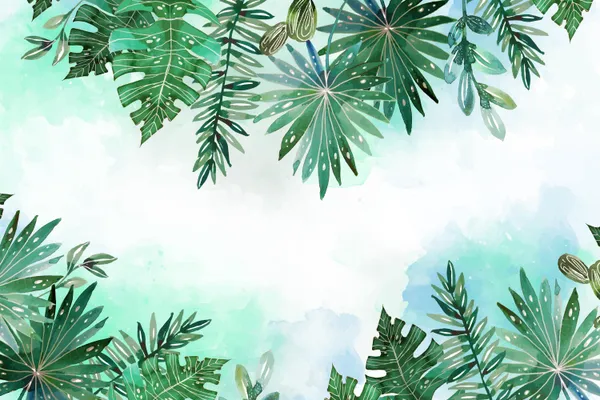 Multicolor_Watercolor_Tropical_Leaf_Print_Wallpaper
