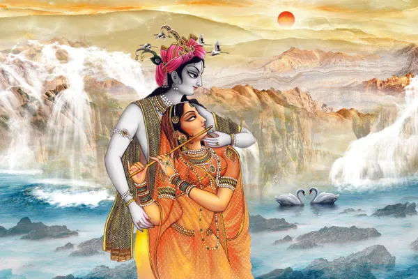 Framed_Radha_Krishna_Scenic_Wall_Art
