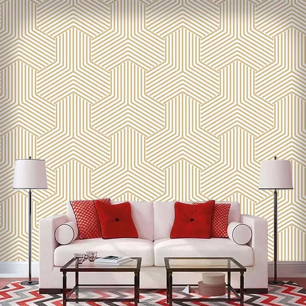 Gold_And_White_Geometric_Stripe_Pattern_Wallpaper