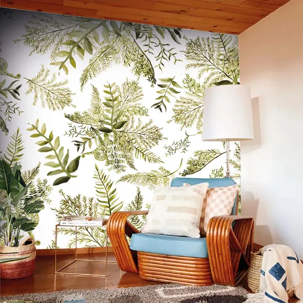 Botanical_Green_Leaf_Print_Wall_Mural
