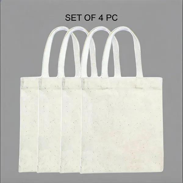 White_Cotton_Blend_Plain_Tote_Grocery_Bag_Pack_Of_4