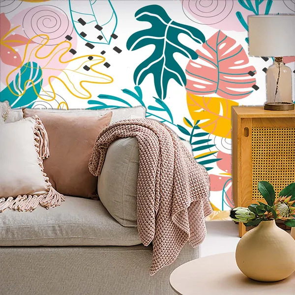 Colorful_Abstract_Botanical_Wall_Mural_Wallpaper