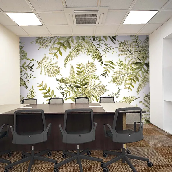Botanical_Green_Leaf_Print_Wall_Mural