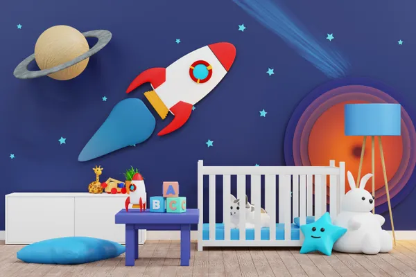 Animal_And_Space_Theme_Kids_Wall_Mural