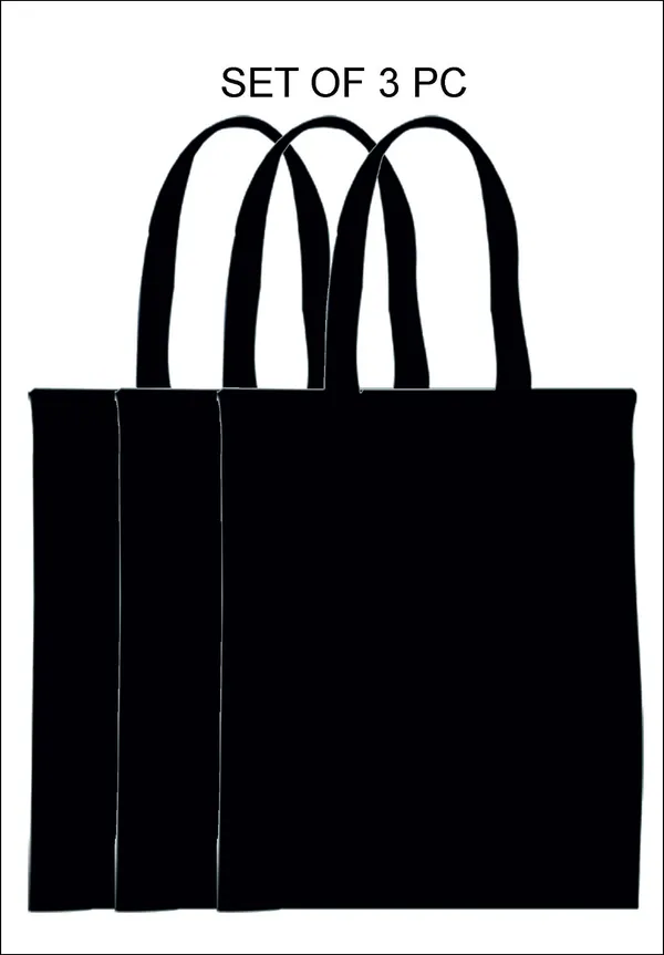Black_Plain_Tote_Bags_Set_Of_3