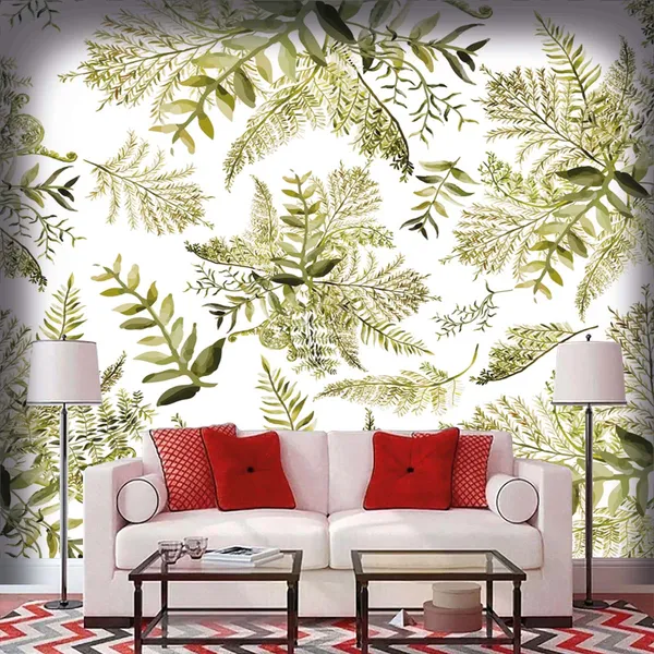 Botanical_Green_Leaf_Print_Wall_Mural