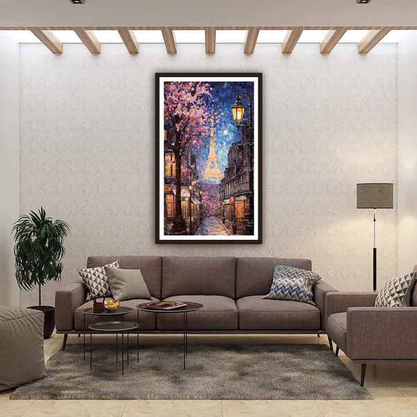 Framed_Parisian_Eiffel_Tower_Street_Scene_Wall_Art