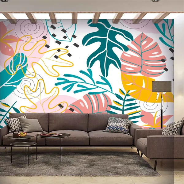Colorful_Abstract_Botanical_Wall_Mural_Wallpaper