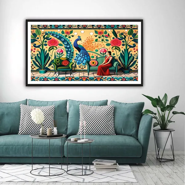 Framed_Traditional_Peacock_Wall_Art