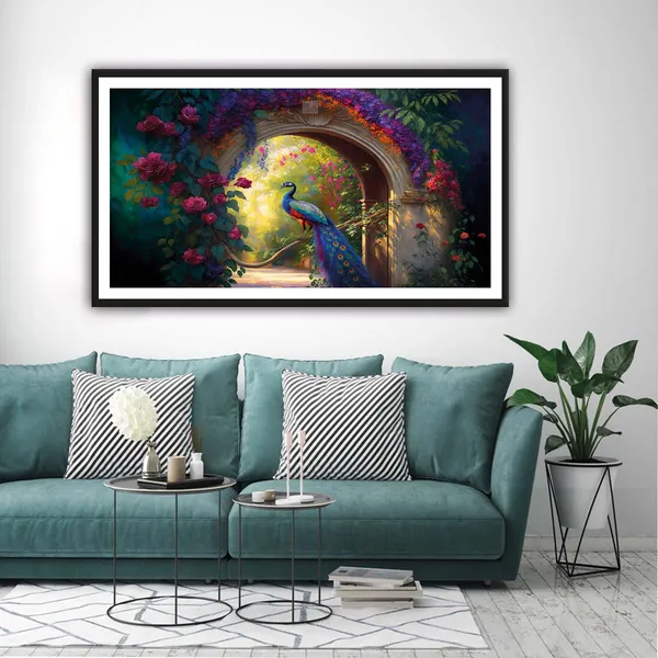 Framed_Peacock_Floral_Wall_Art