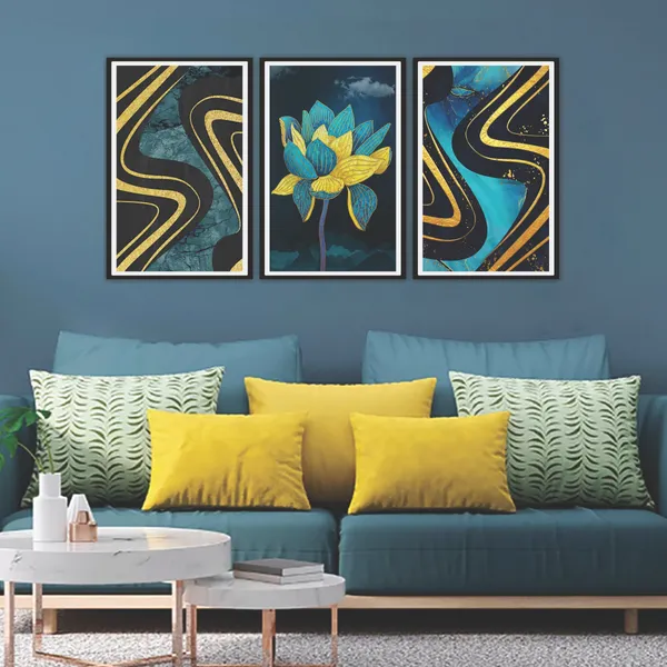 Abstract_Lotus_Framed_Wall_Art_Set