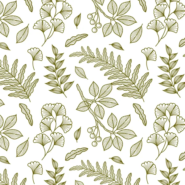 Olive_Green_Botanical_Floral_Pattern