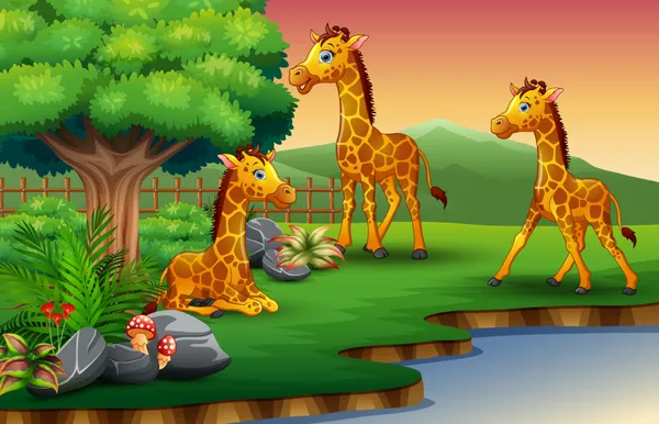 Colorful_Giraffe_Cartoon_Animal_Scene_Wall_Art