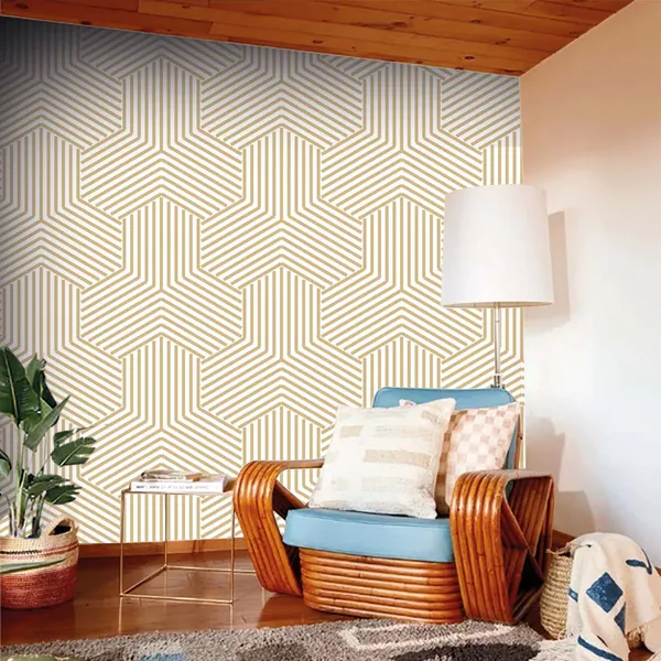 Gold_And_White_Geometric_Stripe_Pattern_Wallpaper