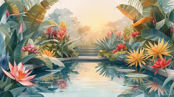 Tropical_Forest_And_Golden_Leaf_Decorative_Wall_Panels