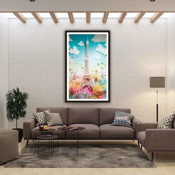 Framed_Colorful_Eiffel_Tower_Wall_Art
