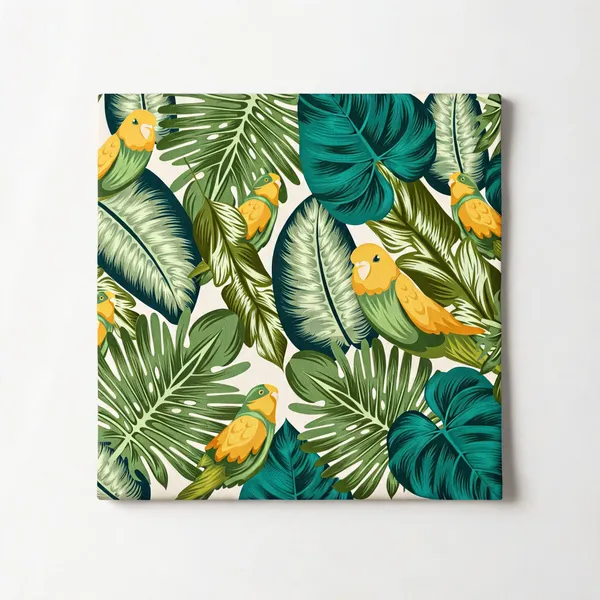 Multicolor_Tropical_Parrot_Leaf_Print_Wallpaper