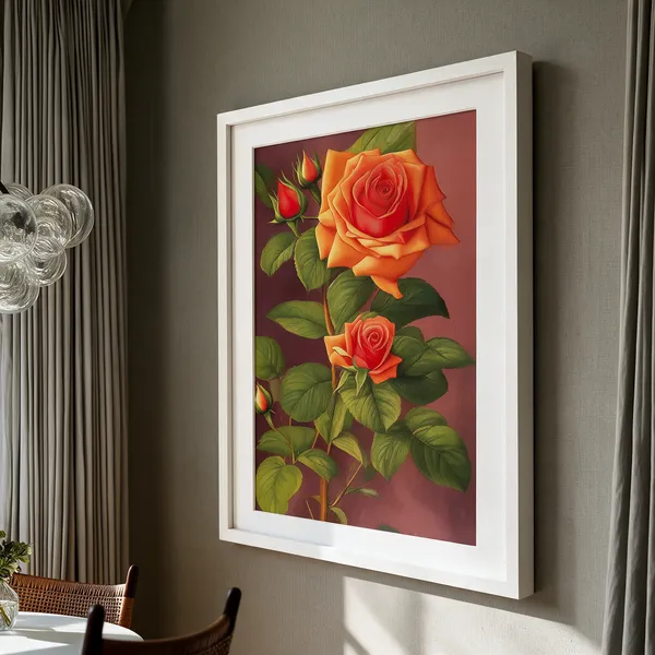 Canvas_Floral_Orange_Rose_Print_Wall_Art