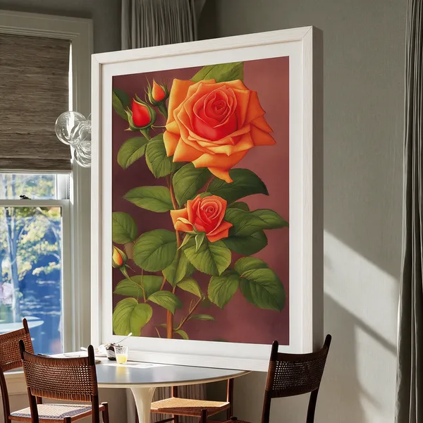 Canvas_Floral_Orange_Rose_Print_Wall_Art