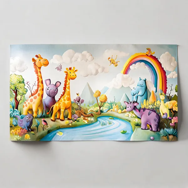 Canvas_Multicolor_Animal_Space_Theme_Kids_Wall_Mural_Wallpaper