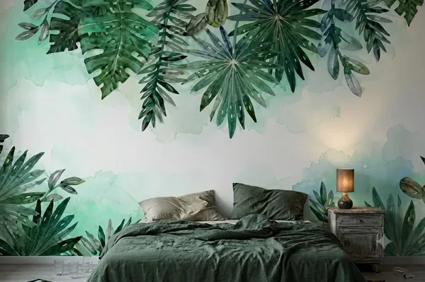 Multicolor_Watercolor_Tropical_Leaf_Print_Wallpaper