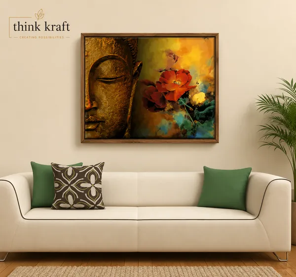Canvas_Decorative_Buddha_Floral_Abstract_Wall_Art