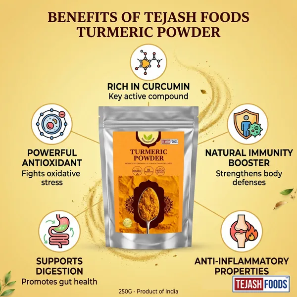 Tejash_Foods_Turmeric_(Haldi)_Powder_|_Premium_Natural_Turmeric_Powder_|_Pure_&_Authentic_Spice_|_No_Added_Colors_or_Preservatives_|_For_Cooking,_Milk_&_Daily_Use_|_250g