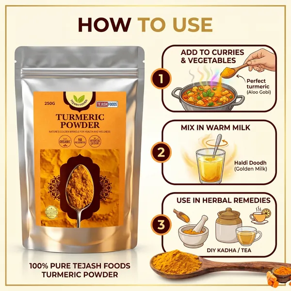 Tejash_Foods_Turmeric_(Haldi)_Powder_|_Premium_Natural_Turmeric_Powder_|_Pure_&_Authentic_Spice_|_No_Added_Colors_or_Preservatives_|_For_Cooking,_Milk_&_Daily_Use_|_250g