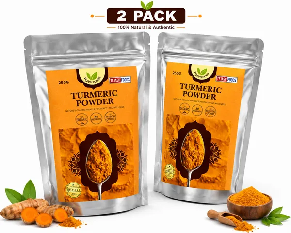 Tejash_Foods_Turmeric_(Haldi)_Powder_|_Premium_Natural_Turmeric_Powder_|_Pure_&_Authentic_Spice_|_No_Added_Colors_or_Preservatives_|_For_Cooking,_Milk_&_Daily_Use_|_250g