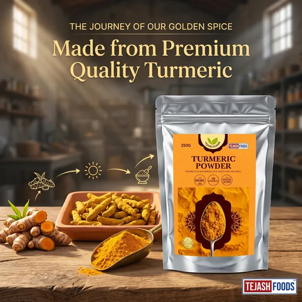 Tejash_Foods_Turmeric_(Haldi)_Powder_|_Premium_Natural_Turmeric_Powder_|_Pure_&_Authentic_Spice_|_No_Added_Colors_or_Preservatives_|_For_Cooking,_Milk_&_Daily_Use_|_250g