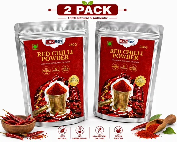 Tejash_Foods_Organic_Red_Chili_Powder_|_100%_Pure_&_Natural_|_No_Added_Colours_or_Preservatives_|_Premium_Quality_Spice_|_250g_Each_(Pack_of_2)