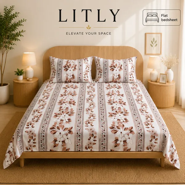 Floral_Stripe_Flat_Bedsheet