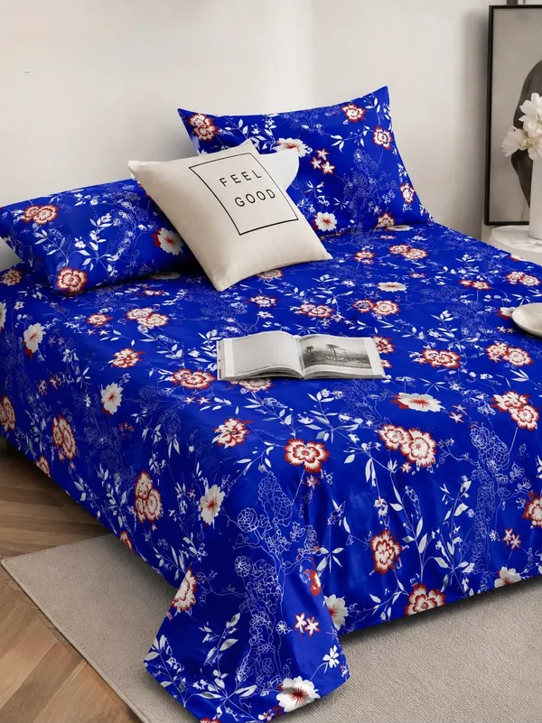 Blue_Floral_Print_Bedsheet