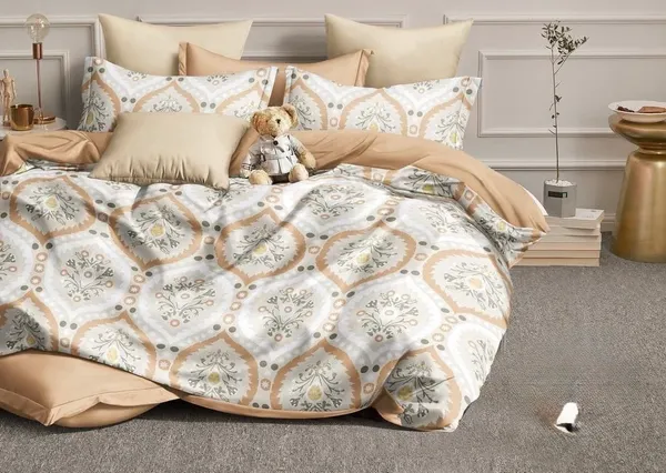 Cream_Beige_Floral_Print_Flat_Bedsheet