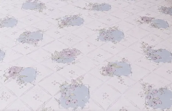 White_Floral_Print_Elastic_Fitted_Bedsheet