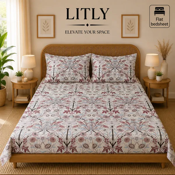 Floral_Print_Flat_Bedsheet