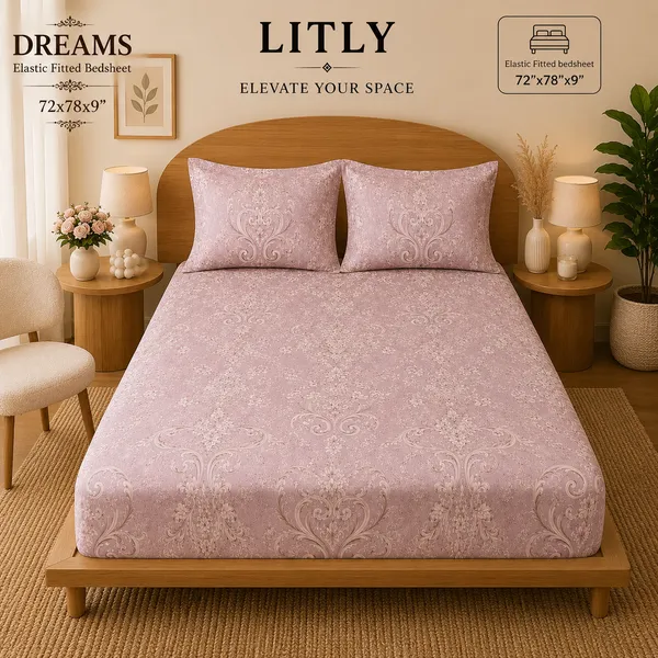 Pink_Cotton_Paisley_Print_Double_Bedsheet_Set